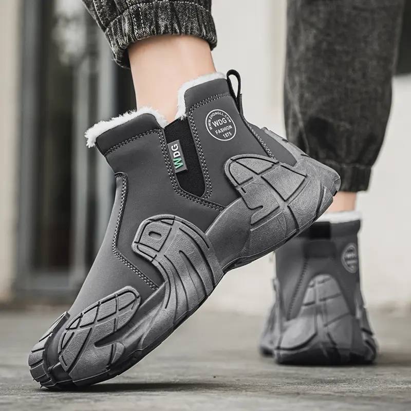 2025 New Men's High - Top Shoes for Autumn - Anti - Slip Waterproof Side - Zipper Work Shoes for Construction Site