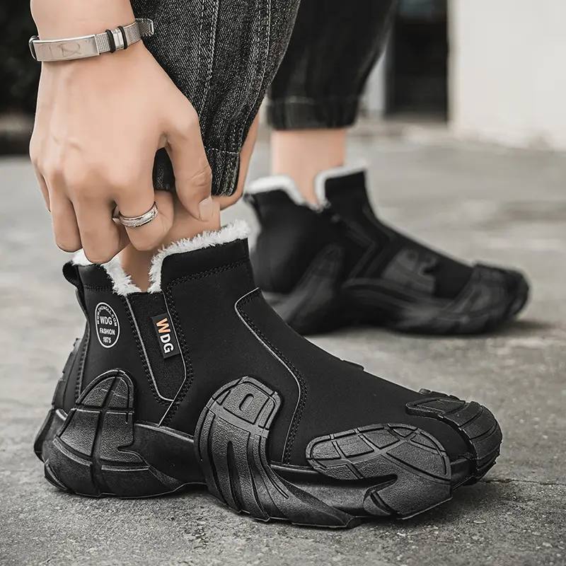 2025 New Men's High - Top Shoes for Autumn - Anti - Slip Waterproof Side - Zipper Work Shoes for Construction Site