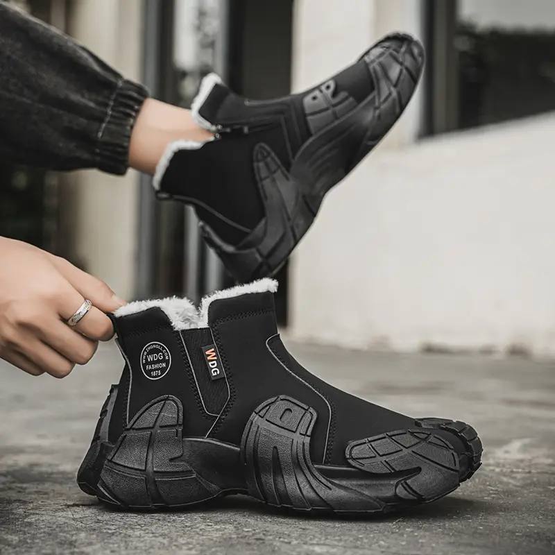 2025 New Men's High - Top Shoes for Autumn - Anti - Slip Waterproof Side - Zipper Work Shoes for Construction Site