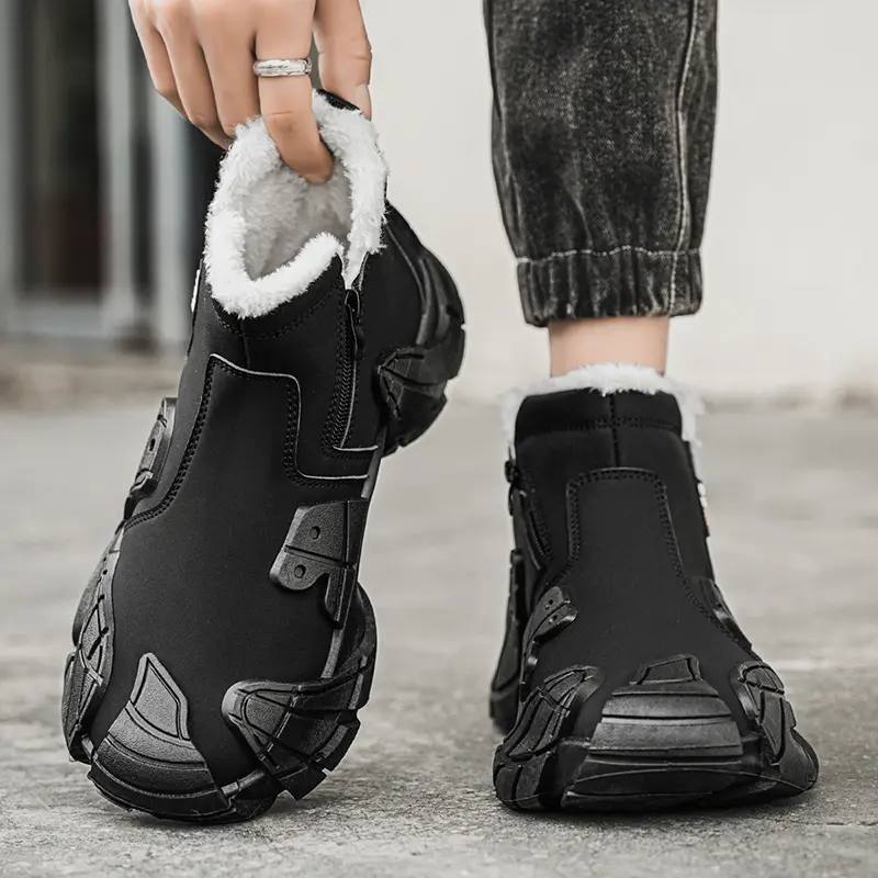 2025 New Men's High - Top Shoes for Autumn - Anti - Slip Waterproof Side - Zipper Work Shoes for Construction Site